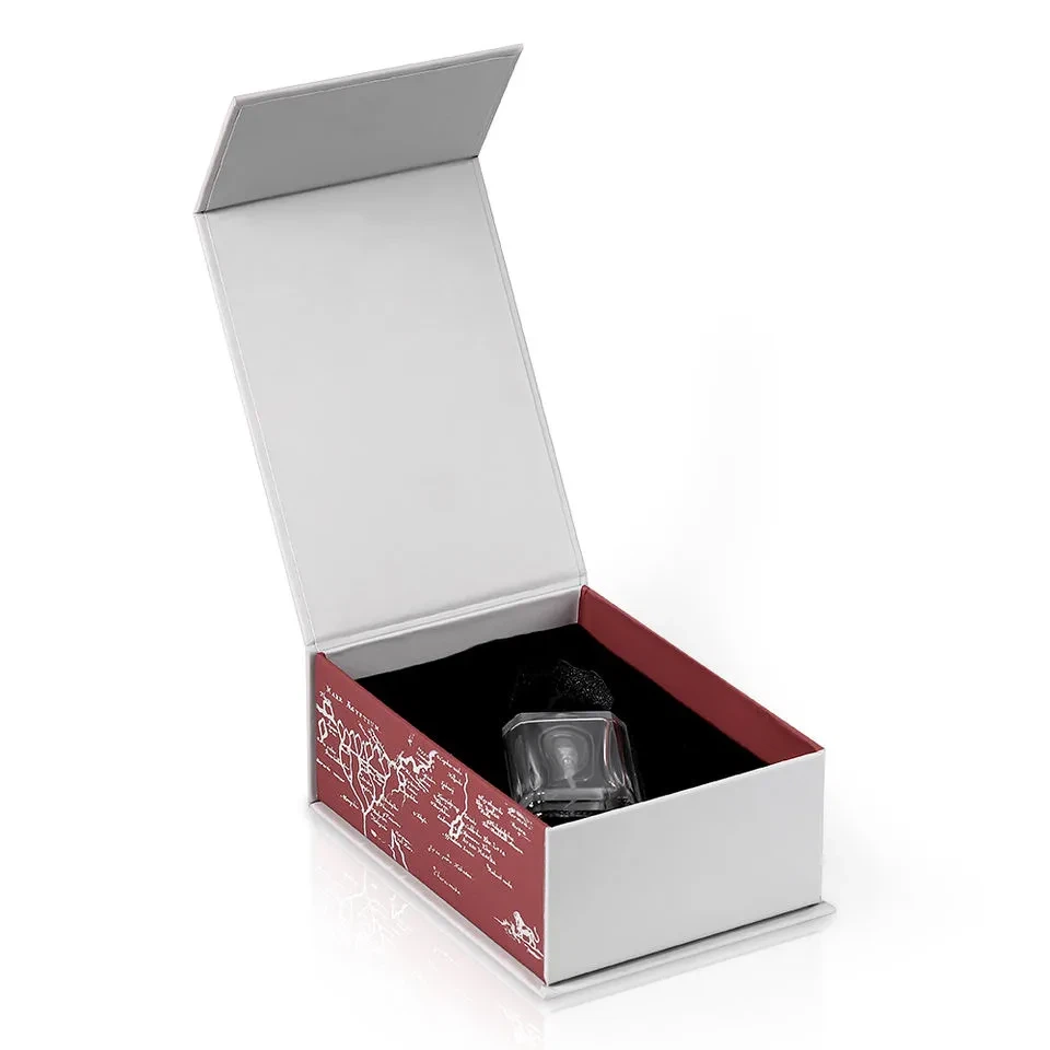 Custom Packaging Art Paper Gift Boxes Grey Book Shape Gift Box Clamshell With Magnet