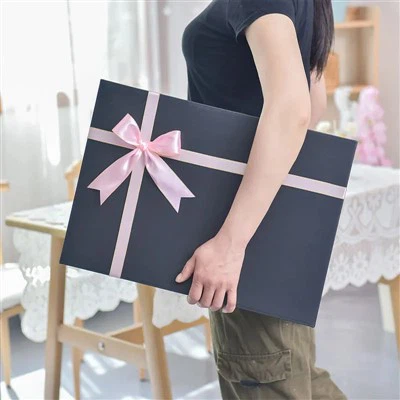 Outlet pabrik hitam pantone warna bow hadiah kotak surga dan bumi penutup kotak kemasan kreatif besar kotak